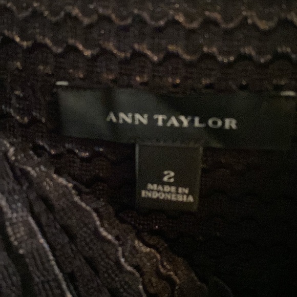 Pleated Black and White Ann Taylor Skirt - Picture 4 of 5